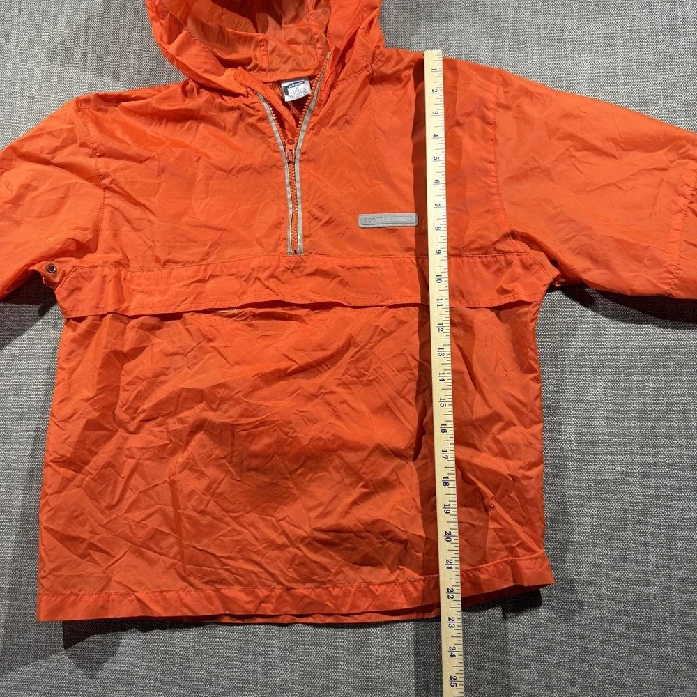 Vintage Old Navy‎ Rain Jacket Youth 8 Orange Hooded Nylon Anorak Pullover Y2K